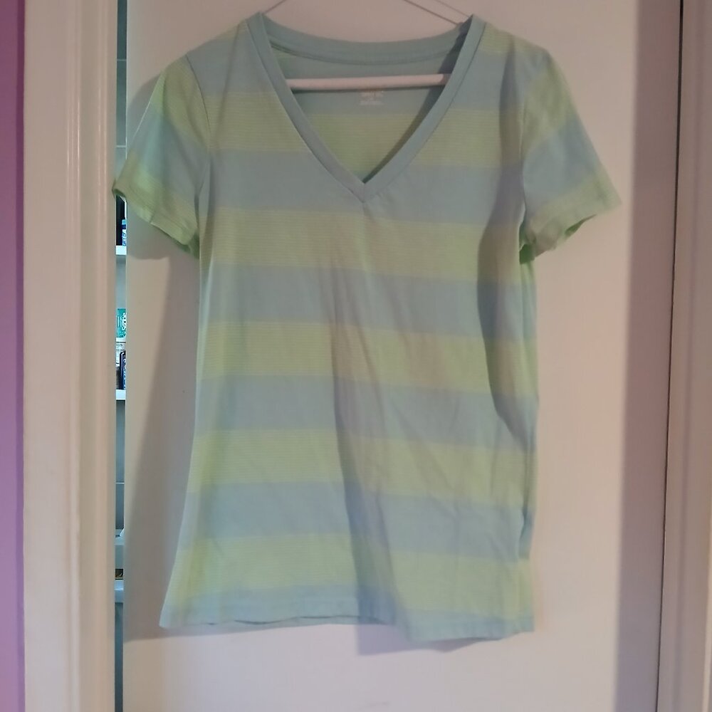 Mossimo Supply Co Women's Striped V-Neck Top Size Large